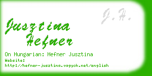 jusztina hefner business card